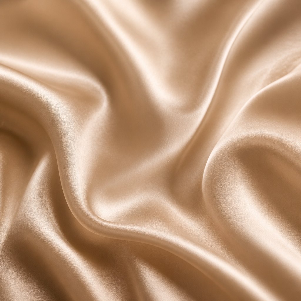 Champagne rippled silk fabric